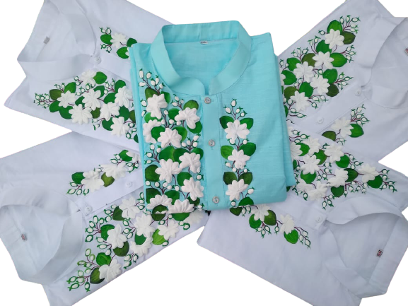 hand painted panjabi hand painted dress