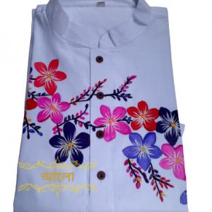 Hand Painted Dress aarong cotton Panjabi shari (13)