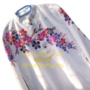 Hand Painted Dress aarong cotton Panjabi shari (13)
