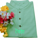 Aarong Cotton Solid color Panjabi single color by hand painted dress (8)