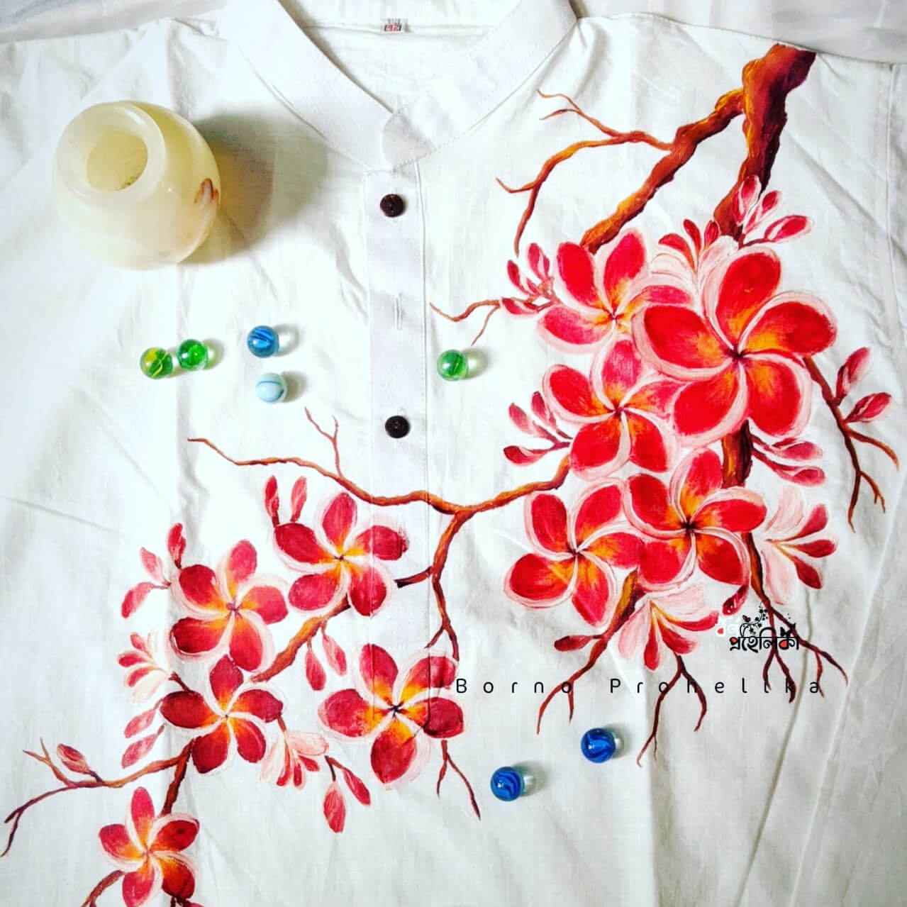 Buy Floral Hand Painted Flared Halter Neck Dress by Designer PURVI DOSHI  Online at Ogaan.com